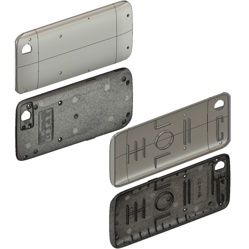 Enclosure reverse engineering with mounting bosses