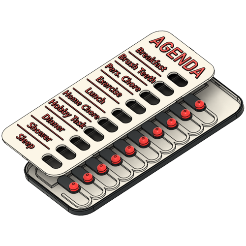 3D printed prototype with exploded view of internal parts